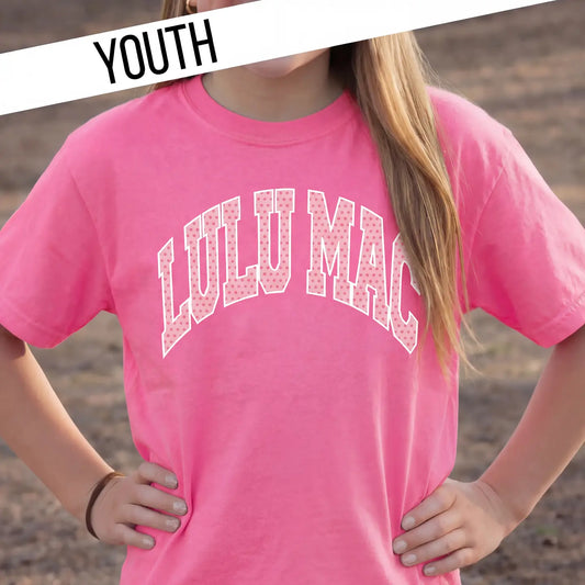 Lulu Mac Neon Pink Youth Polka Dot Tee