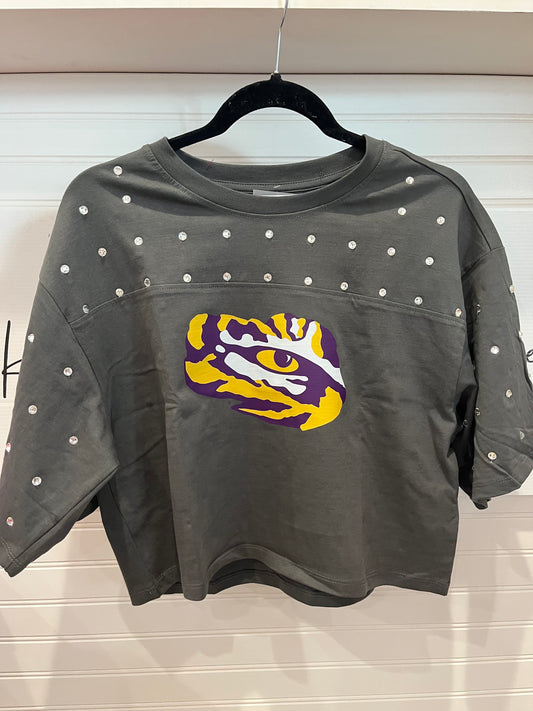 LSU Tiger Rhinestone Tee