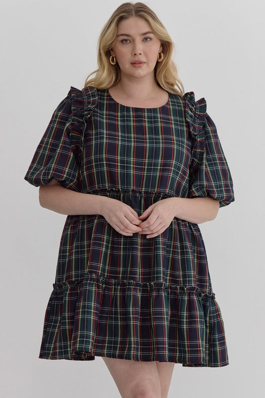 Ella Plaid Dress Plus