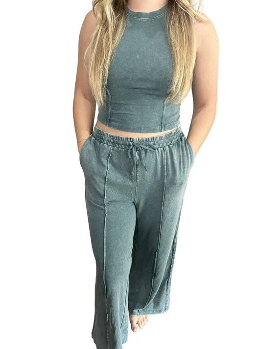 Teal Mineral Washed Set