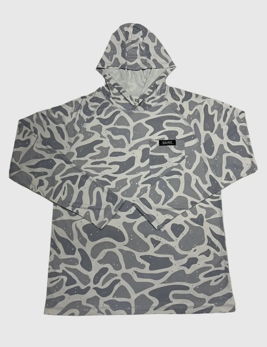 OLE BOY Performance Hooded Tee - Grey Duck Camo