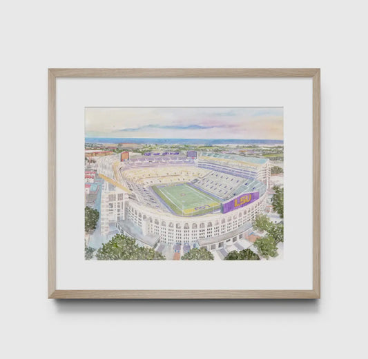 Tiger Stadium Watercolor Print