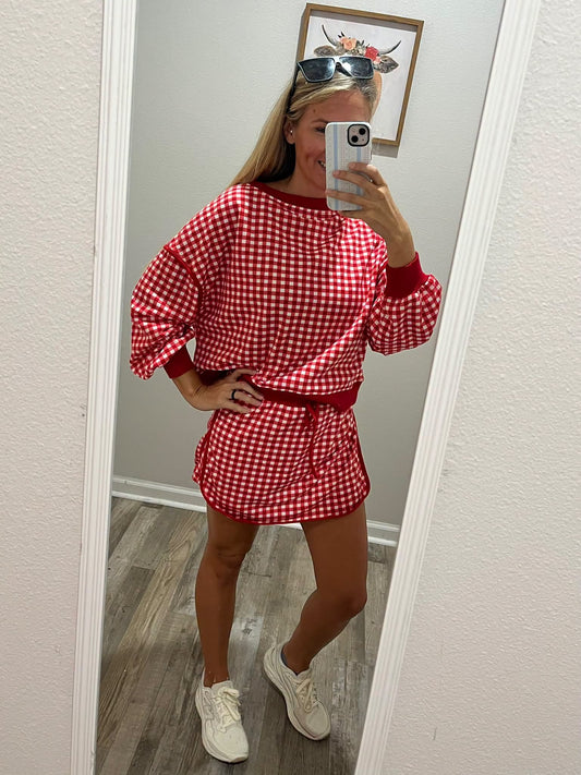 Red Gingham Set