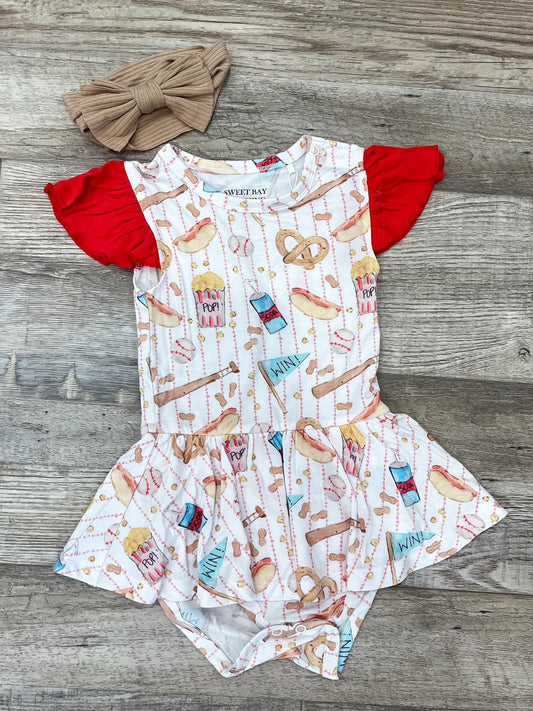 Baseball Snacks Bodysuit Twirl