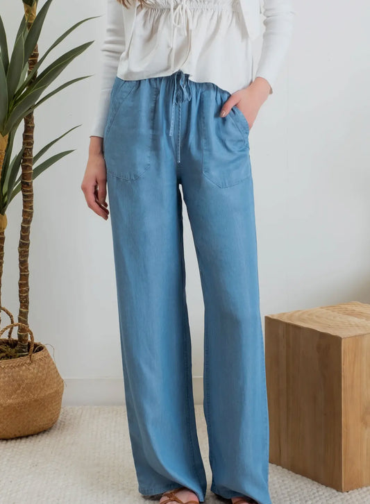 Chambray Denim Pants