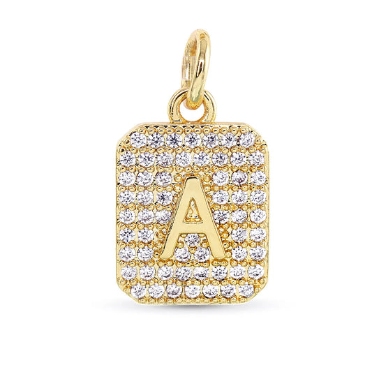 Gold Cz Initial Charms | Necklace & Bracelet Charms
