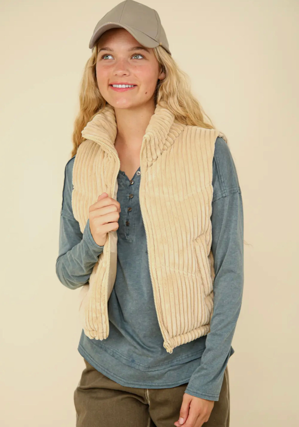 Corduroy Puffer Vest