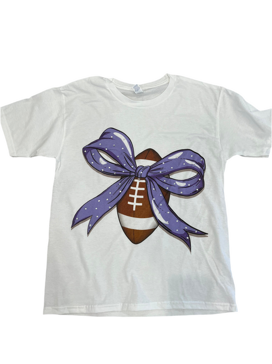 Purple Rhinestone Football Tee