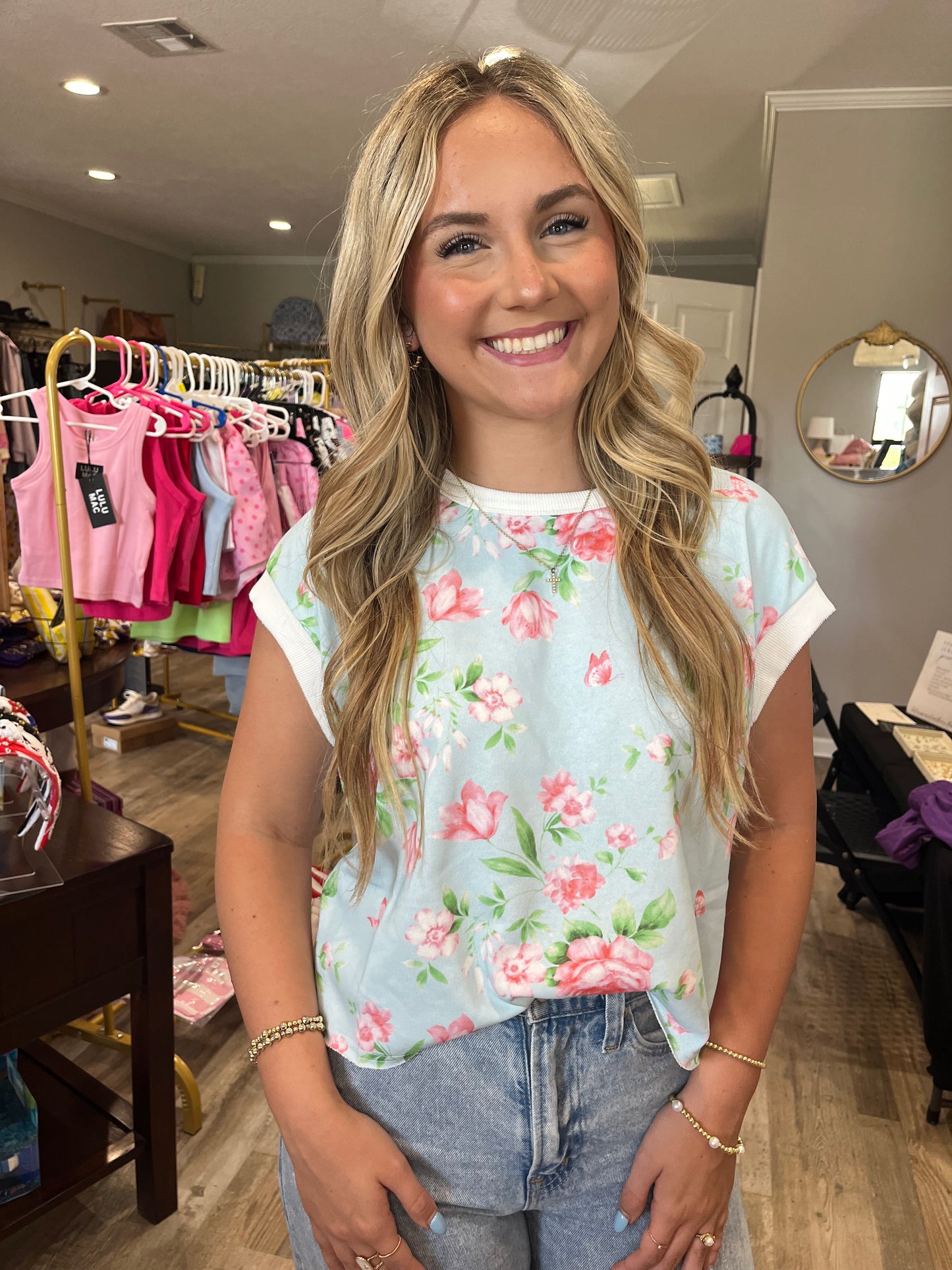 Floral Open Back Top