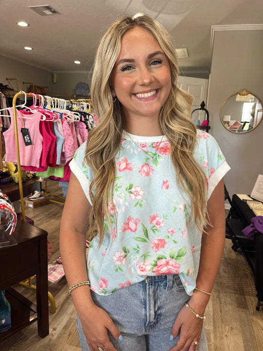 Floral Open Back Top