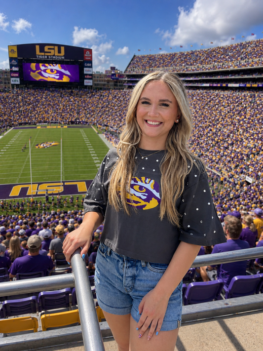 LSU Tiger Rhinestone Tee