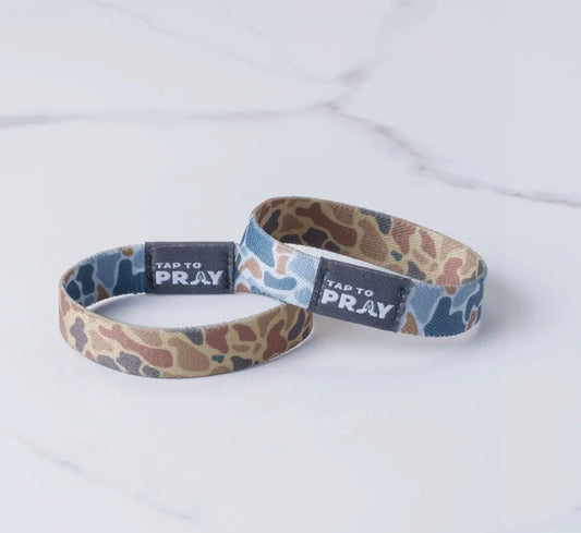 Tap to Pray Wristband- River Rock Camo