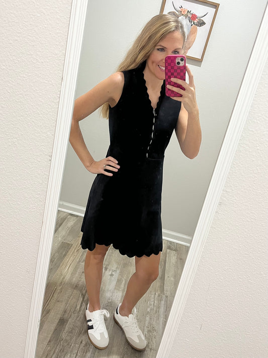 Scallop Jersey Knit Dress