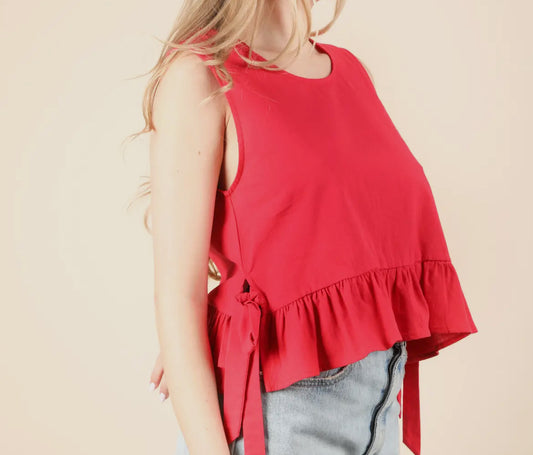 Cherry Ruffle Top