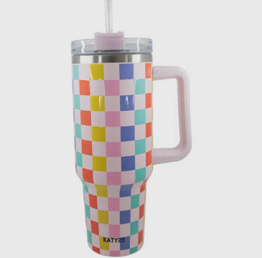 Multicolor Check Tumbler