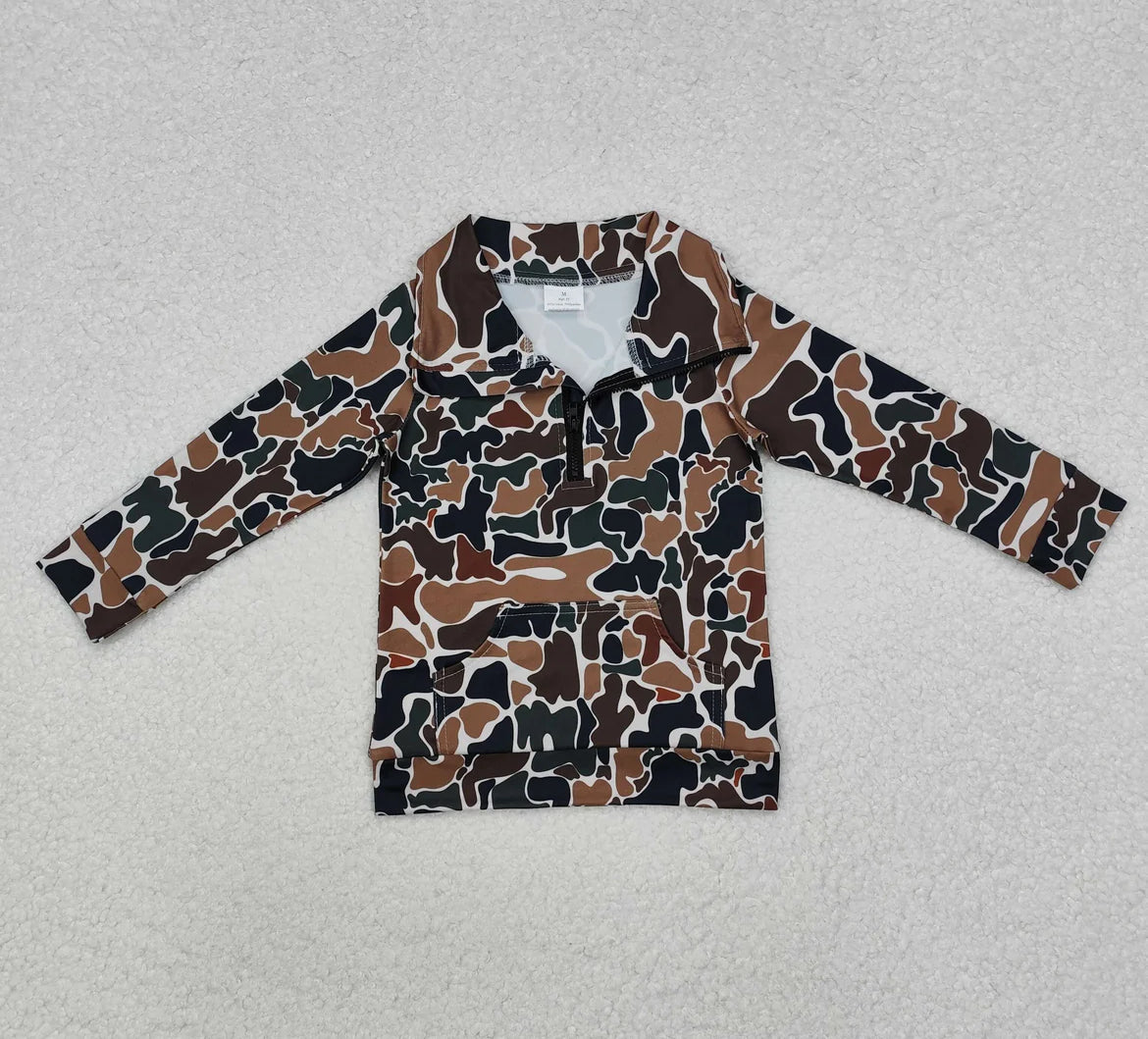 Youth Camo Zip Pullover