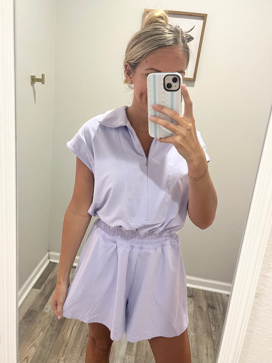 Lavender Butter Zip Romper