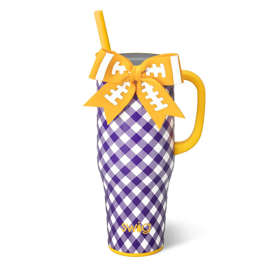 GAMEDAY GINGHAM PURPLE + YELLOW Mega Mug 30oz