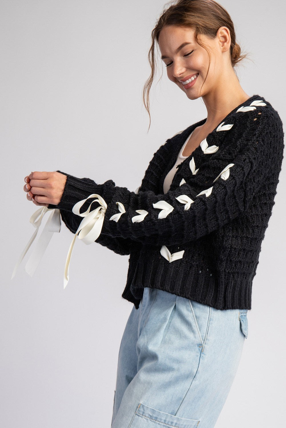 Bow Point Sweater Cardigan