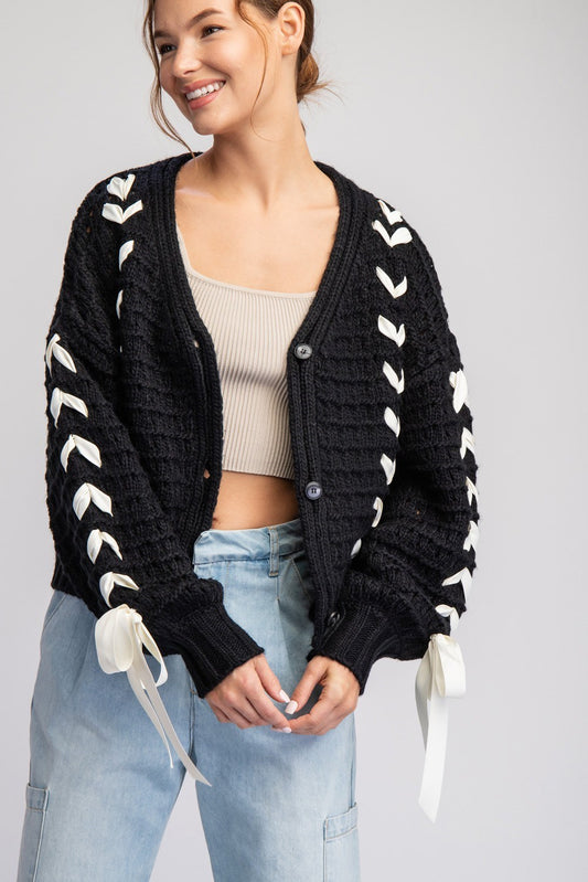 Bow Point Sweater Cardigan