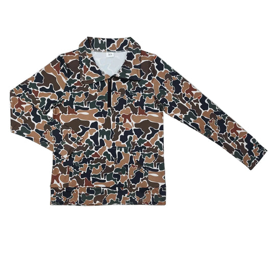 Adult Camo Zip Pullover