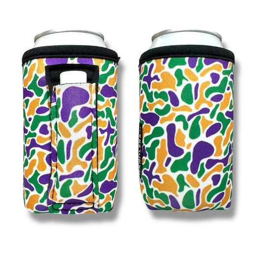 Mardi Gras Camo 12oz Regular Can Handler™