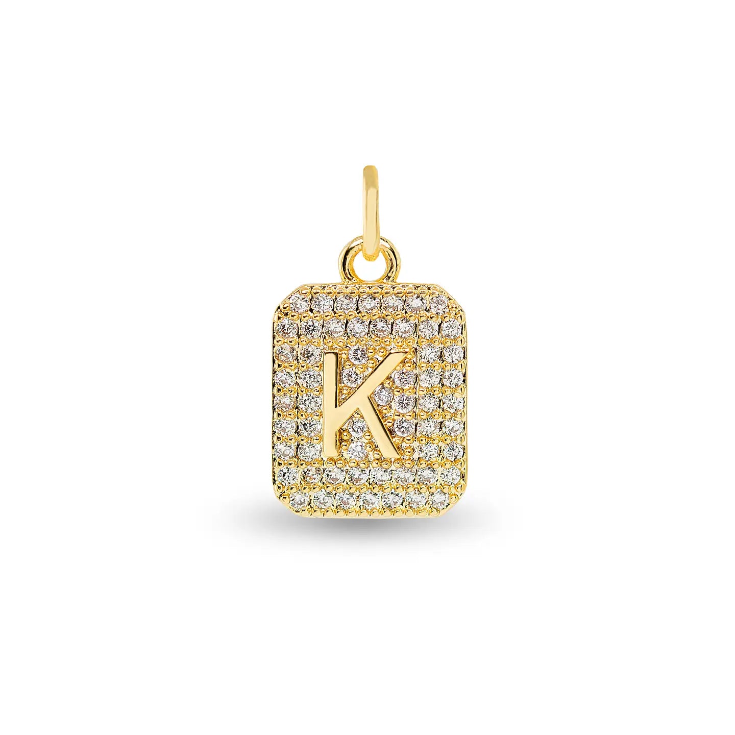 Gold Cz Initial Charms | Necklace & Bracelet Charms