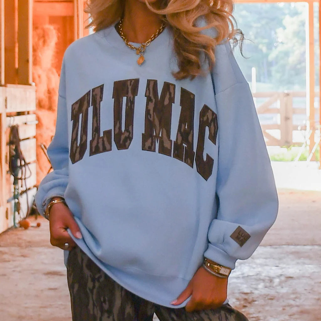 Lulu Mac Light Blue Mossy Oak Sweatshirt