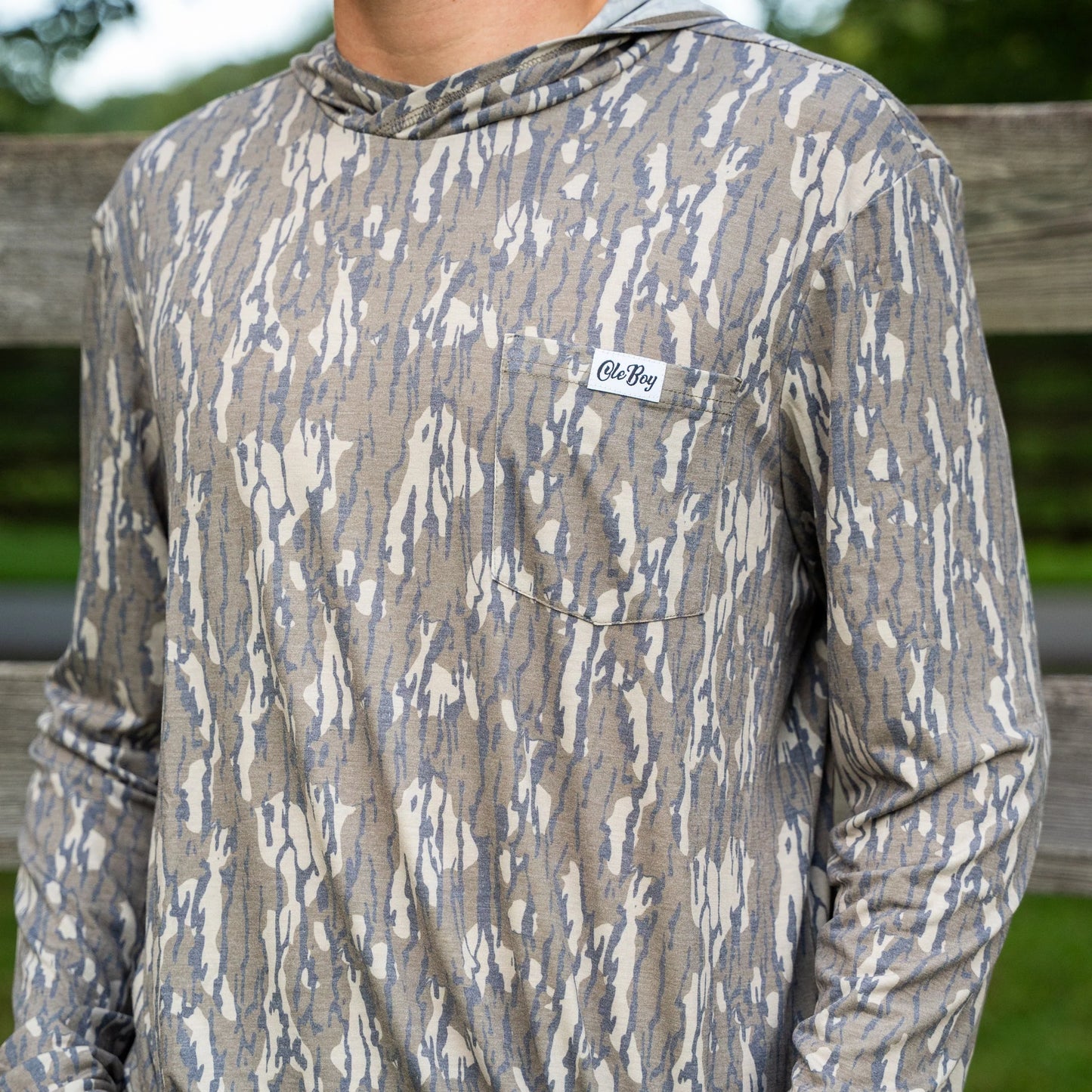 OLE BOY Performance Hooded Tee - Bottomland Camo